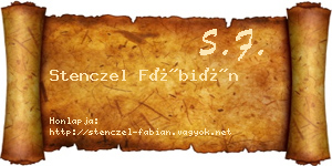 Stenczel Fábián névjegykártya